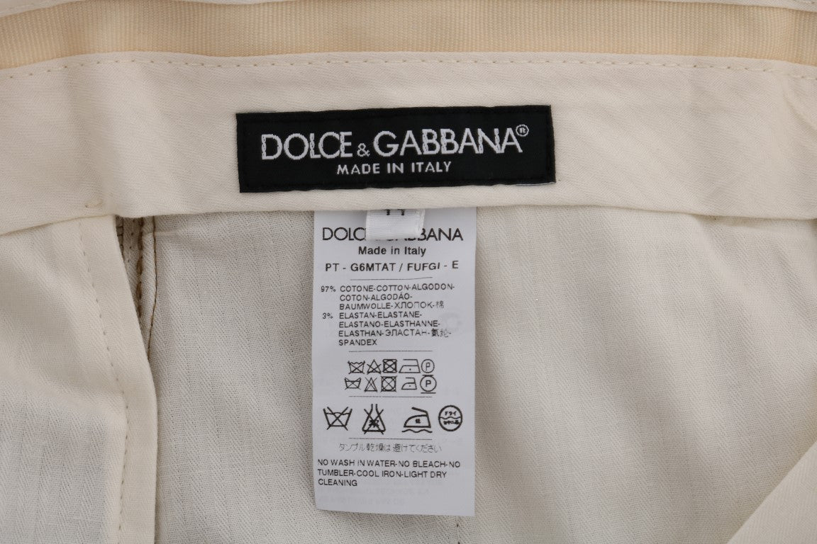 Dolce & Gabbana Bruna Stretchiga Bomullsbyxor