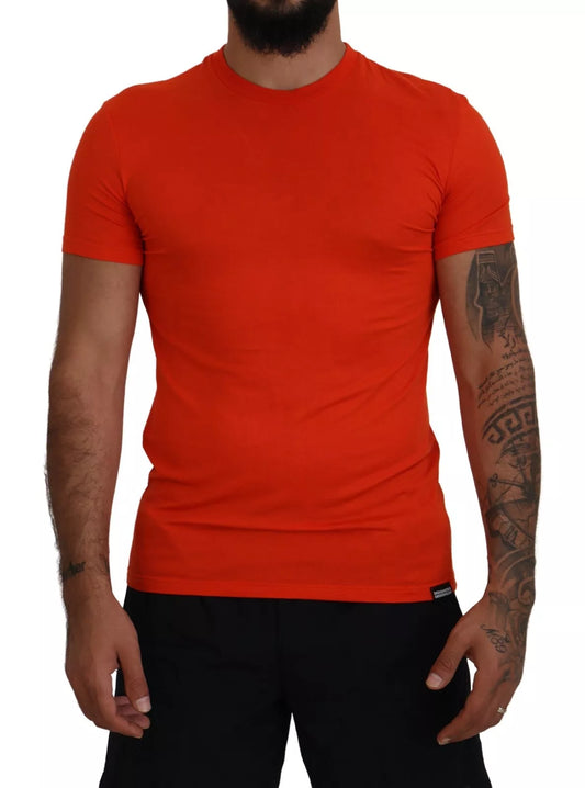 Dsquared² Orange Modal Kortärmad Rundringad T-shirt