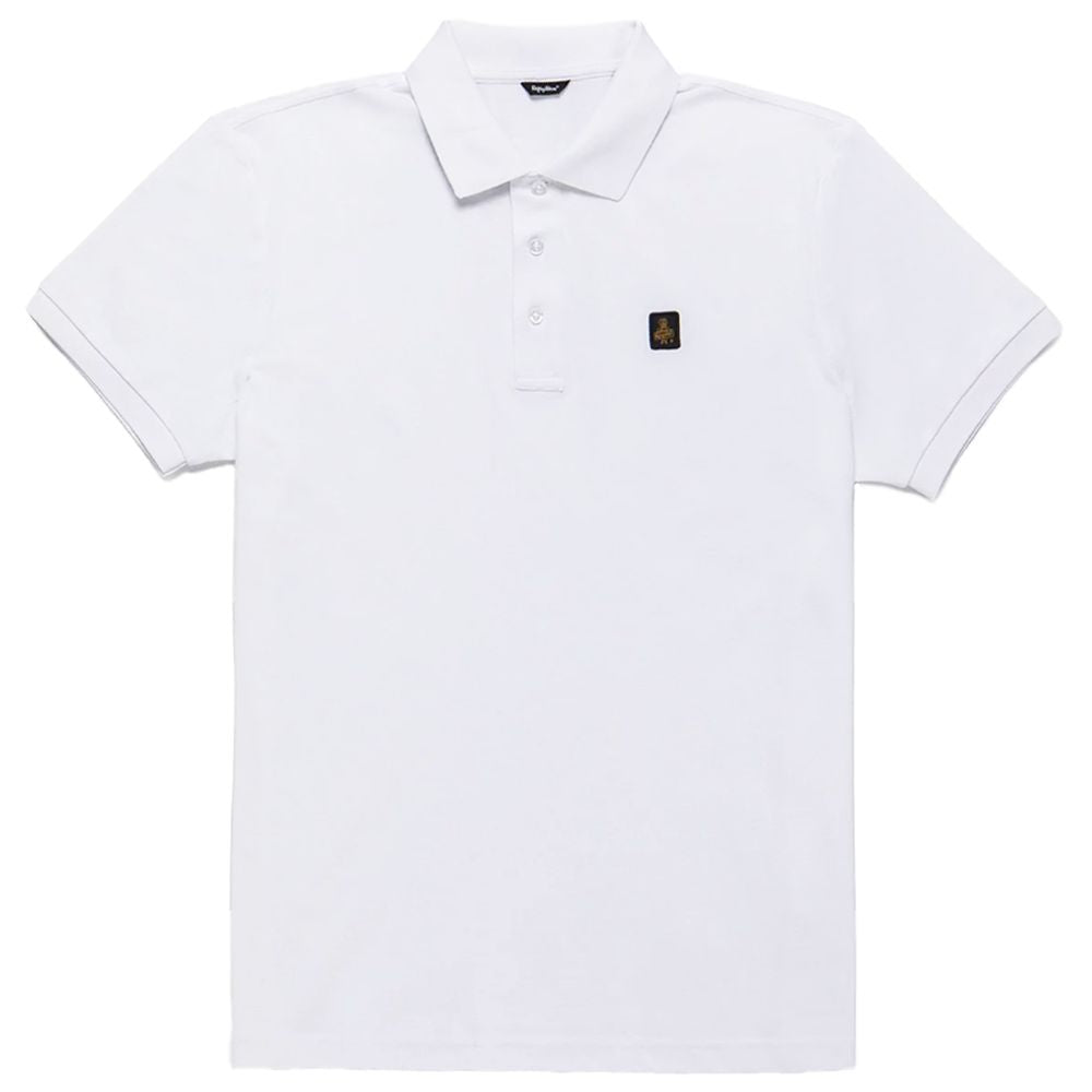 Refrigiwear elegant vit pikétröja med broderad logotyp