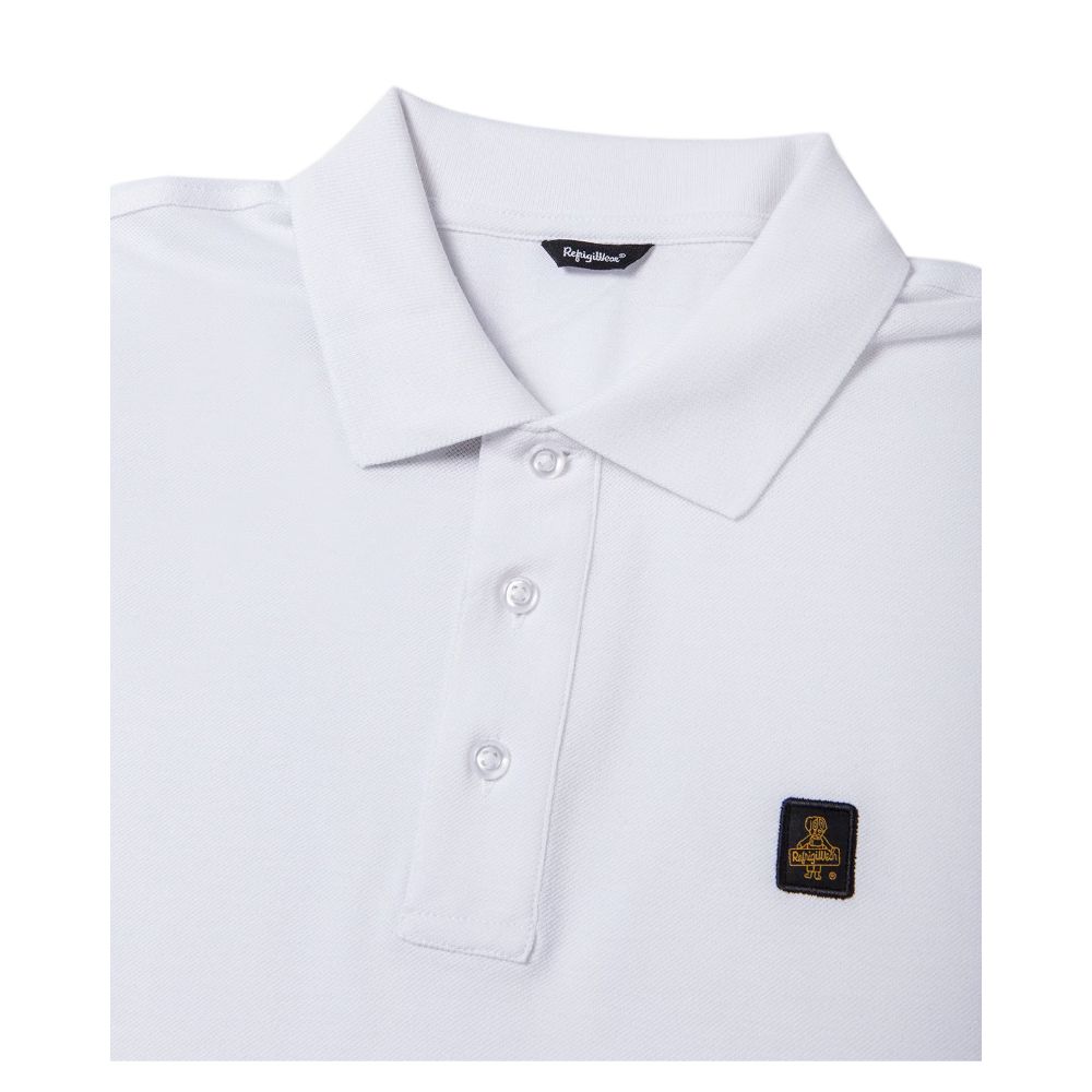 Refrigiwear elegant vit pikétröja med broderad logotyp