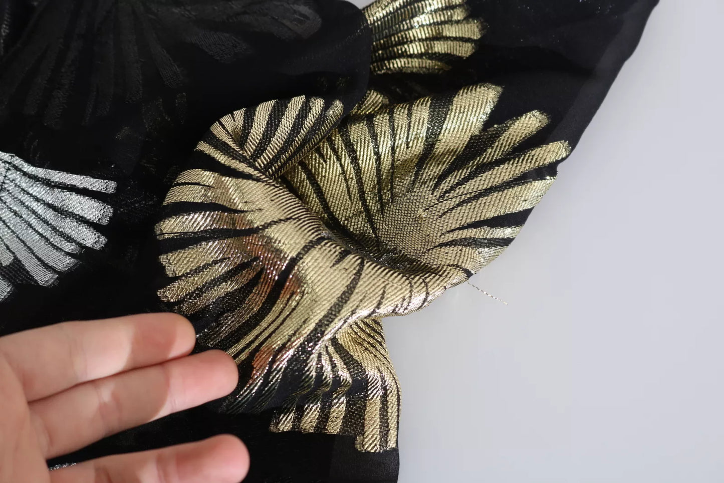 Dsquared² Guld Silver Siden Jacquard Genomskinlig Blus