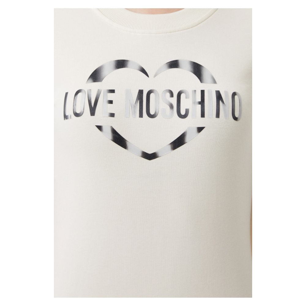 Love Moschino Chic hvit kjole i bomullsblanding med logodetaljer