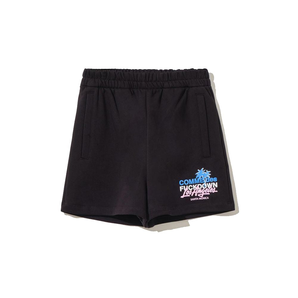 Stilige svarte bomullsshorts med sidelommer