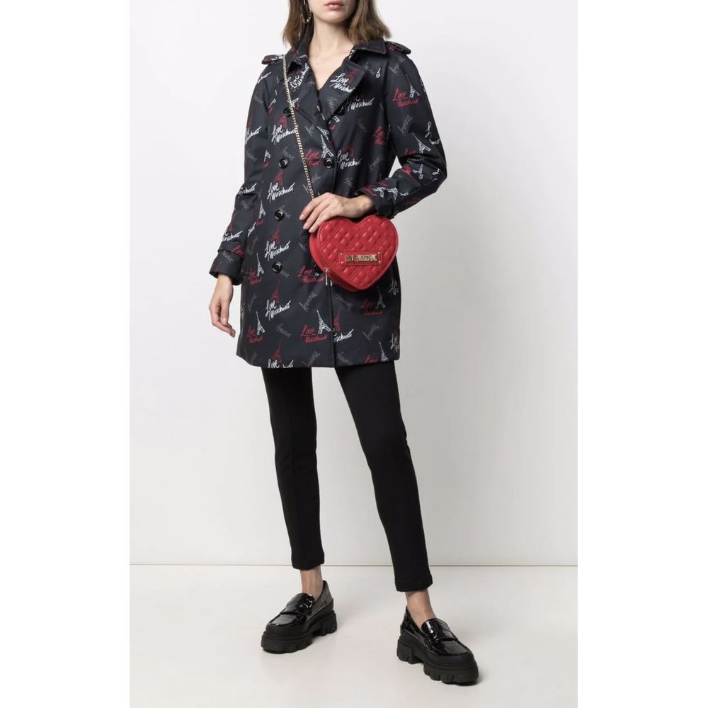 Love Moschino svart polyesterkappa för kvinnor