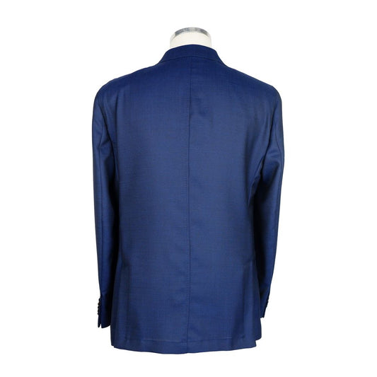 Emilio Romanelli Blue Wool Men Blazer
