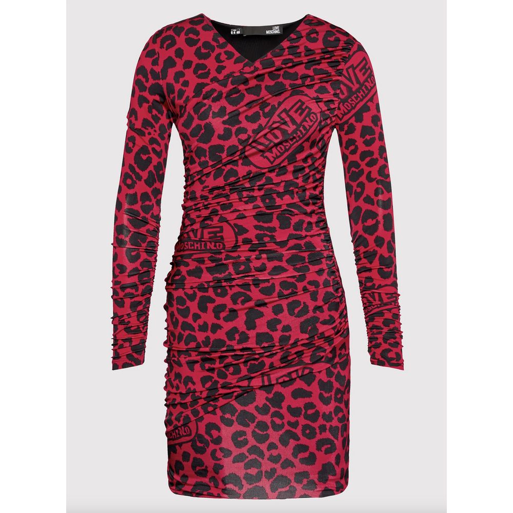 Love Moschino Chic Leopardklänning i rosa och svart