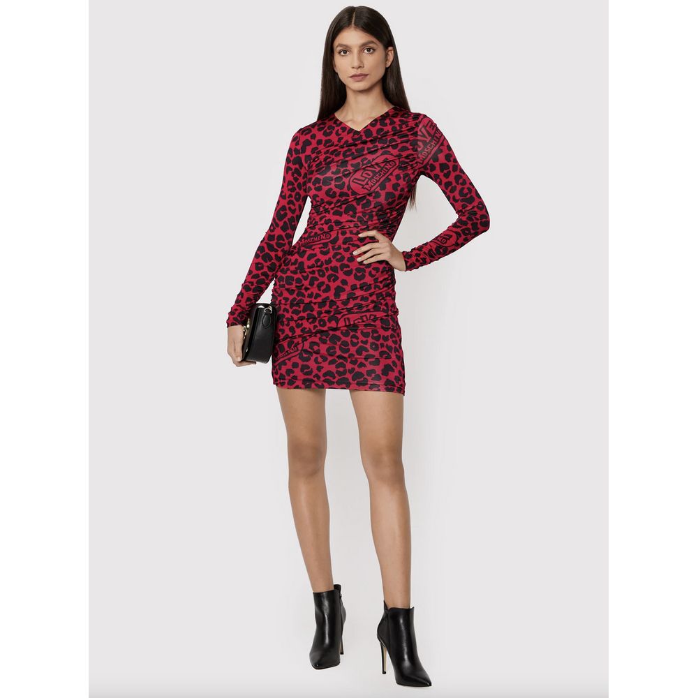 Love Moschino Chic Leopardklänning i rosa och svart