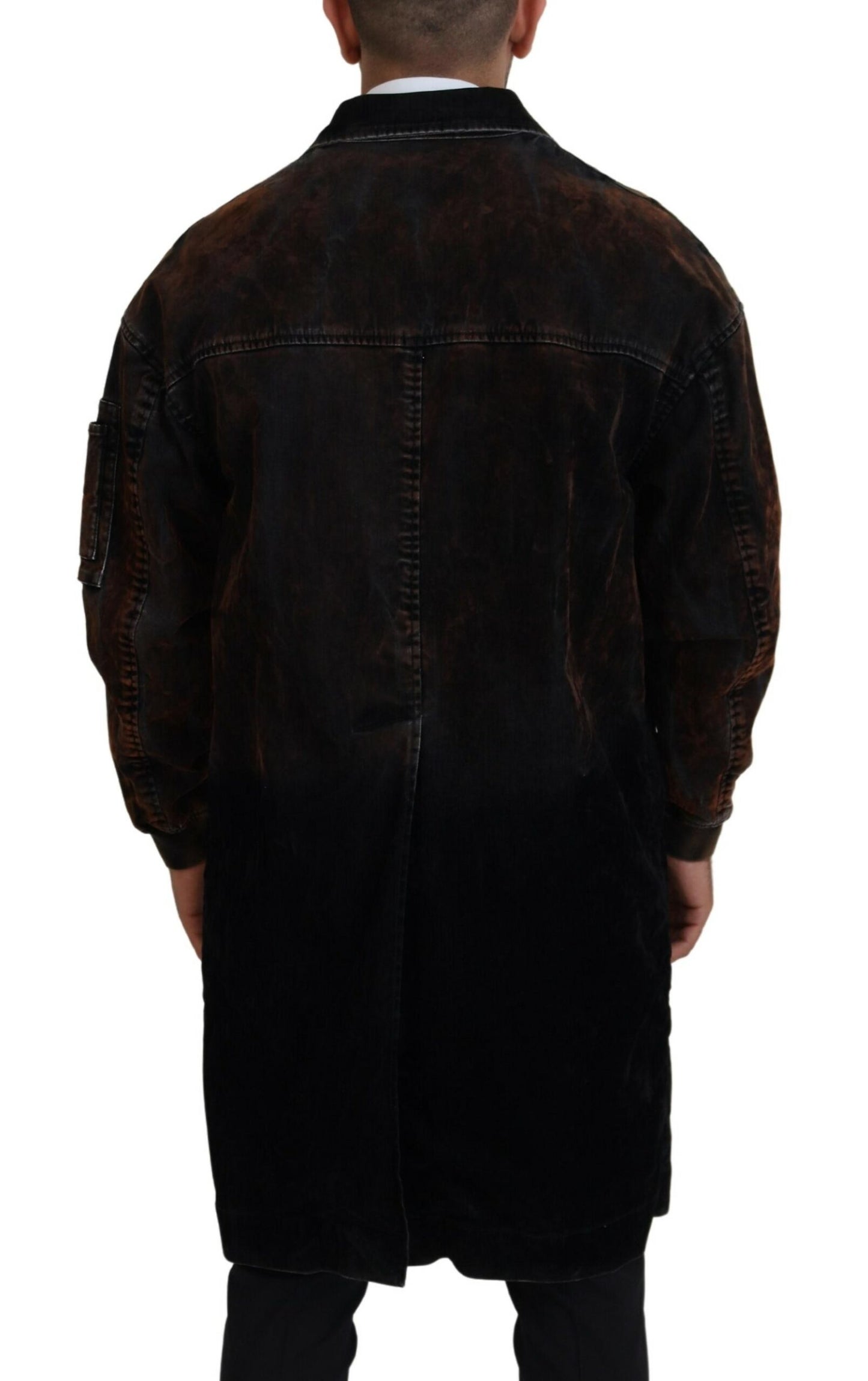 Dsquared² Brun Full Button Herr Lång Kappa Bomullsjacka