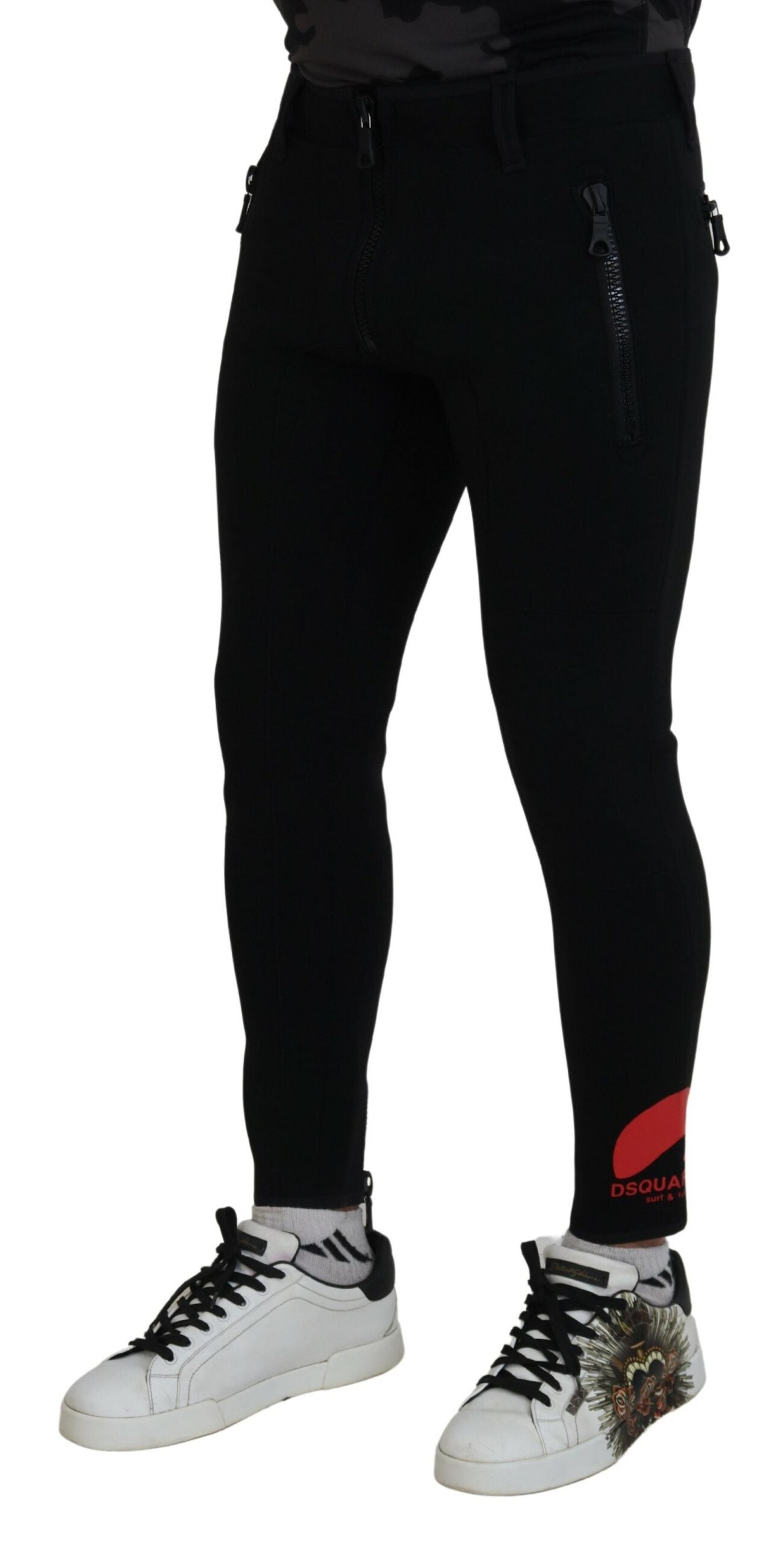 Dsquared² Polyamid Slim Fit Byxor Med Logotyptryck