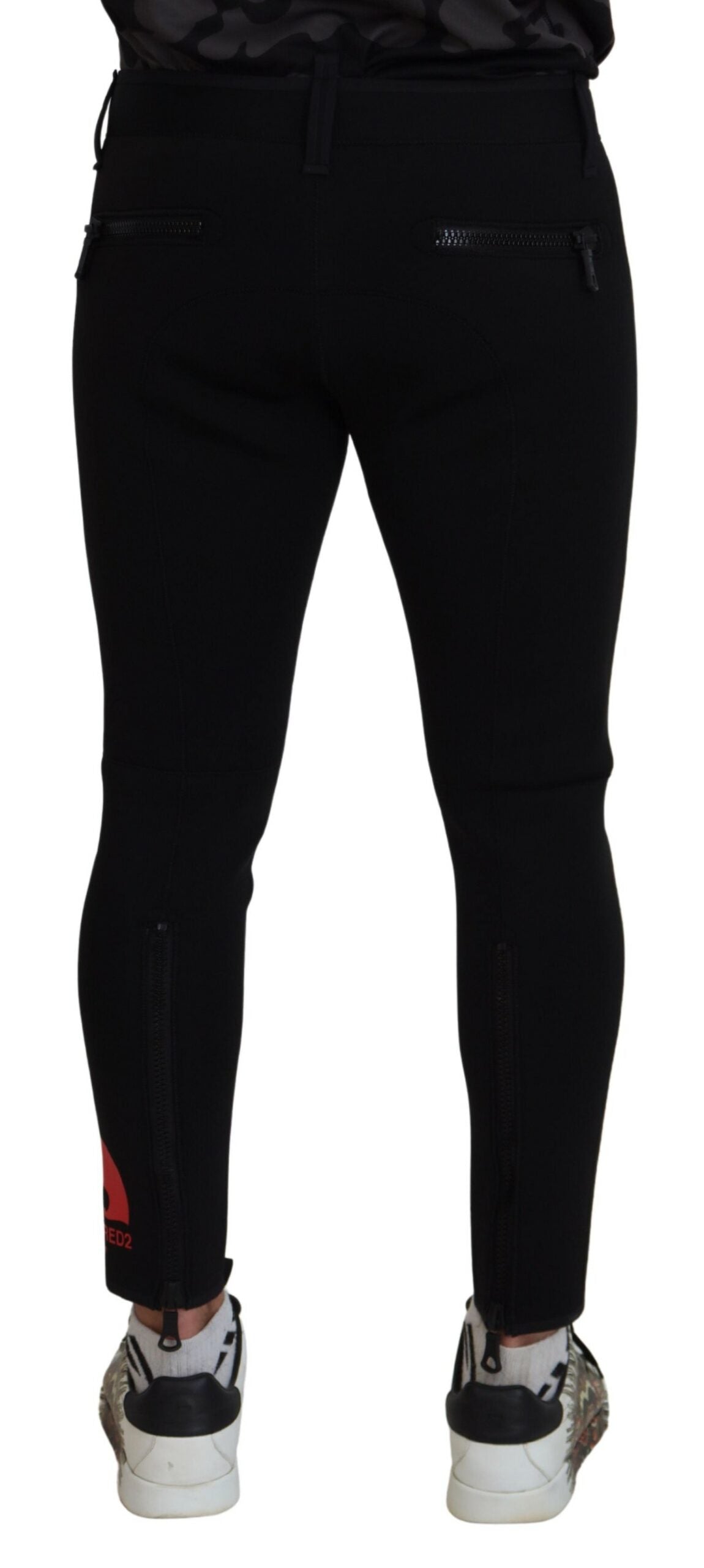 Dsquared² Polyamid Slim Fit Byxor Med Logotyptryck