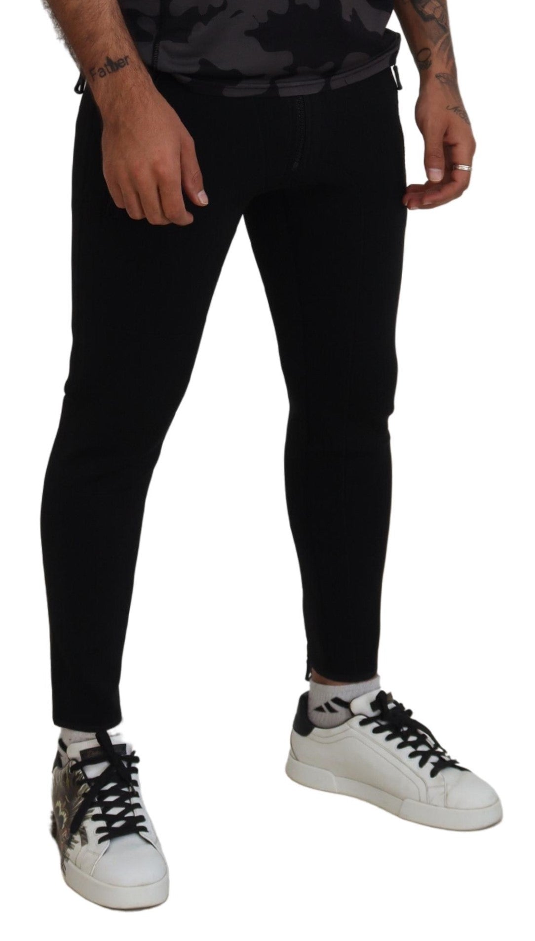 Dsquared² Polyamid Slim Fit Byxor Med Logotyptryck