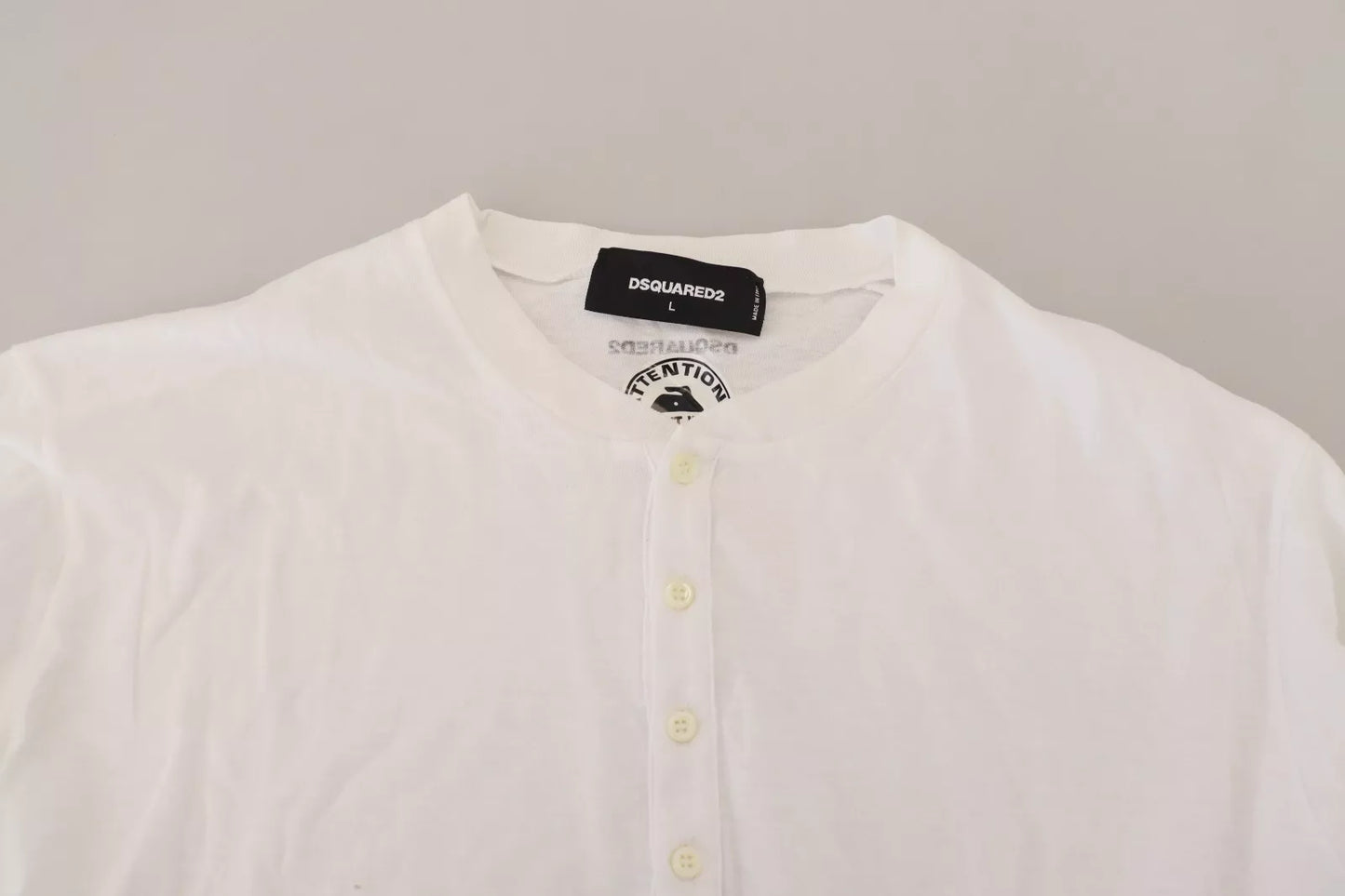 Dsquared² Vit Bomullslinne Långärmad Pullover