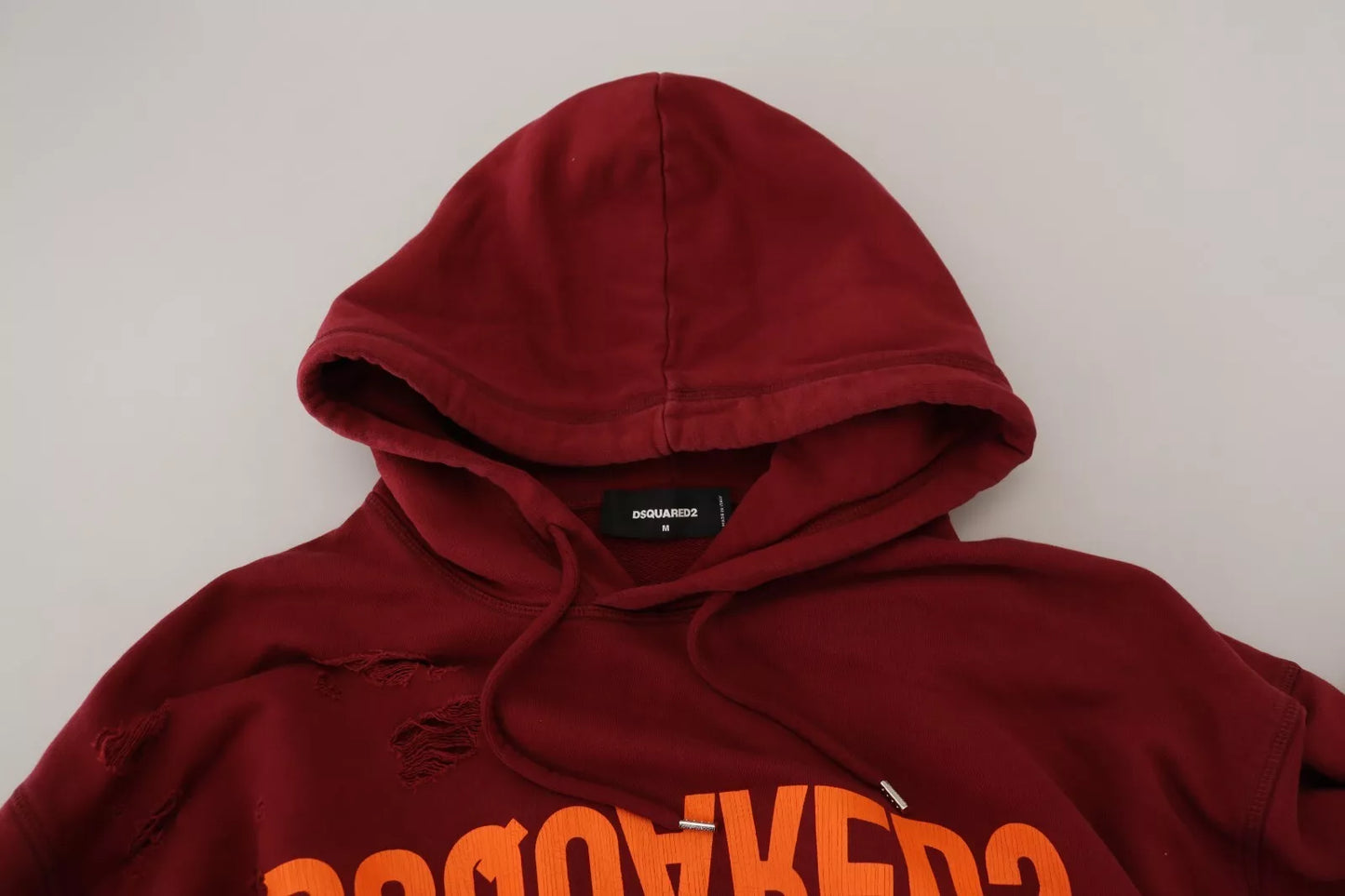 Dsquared² Rödbrun Bomulls-Tröja med Huva och Mönster