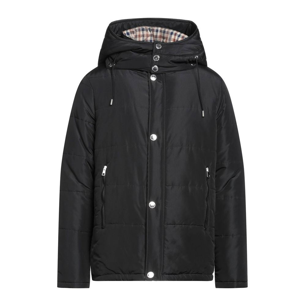 Aquascutum svart polyamid herrjacka