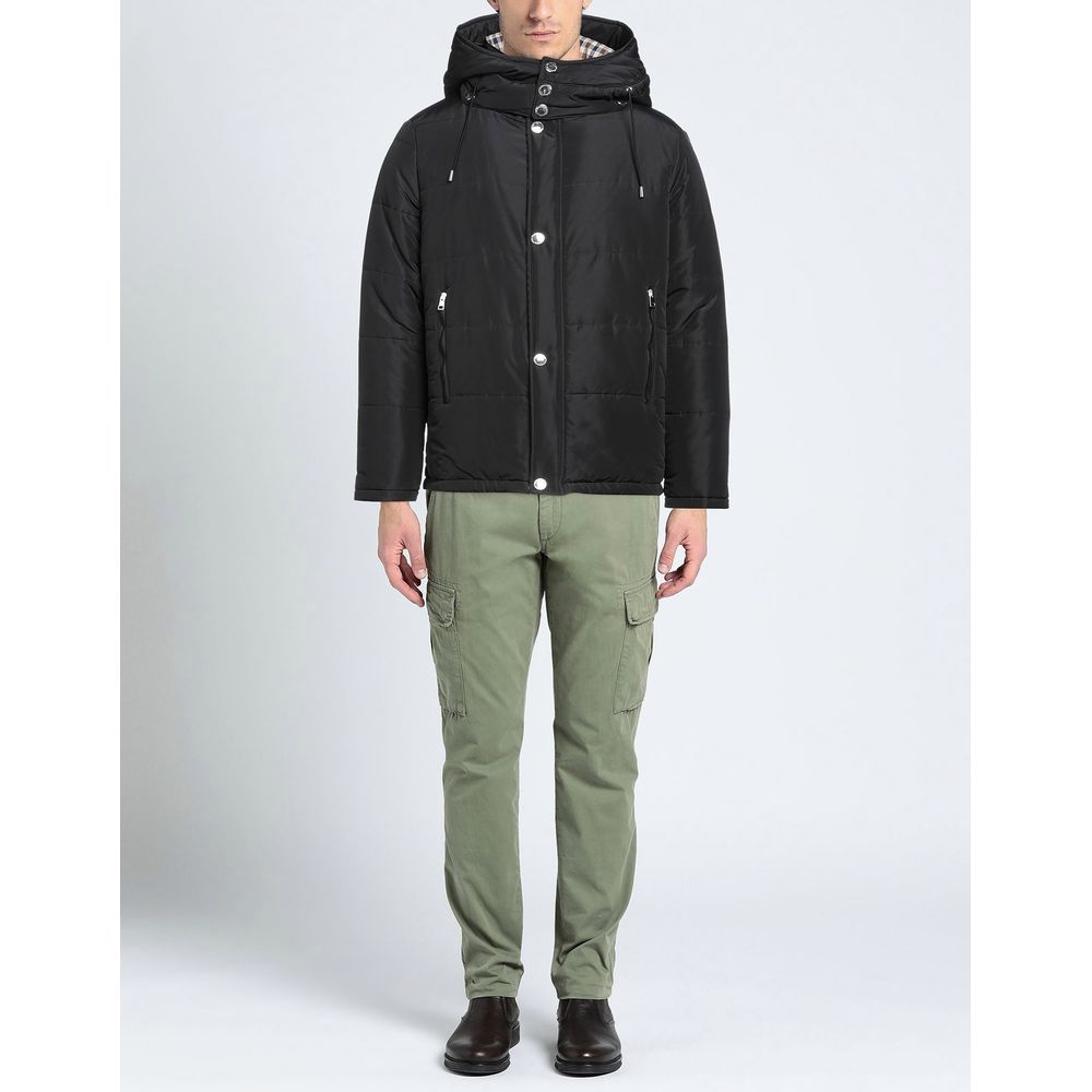 Aquascutum svart polyamid herrjacka