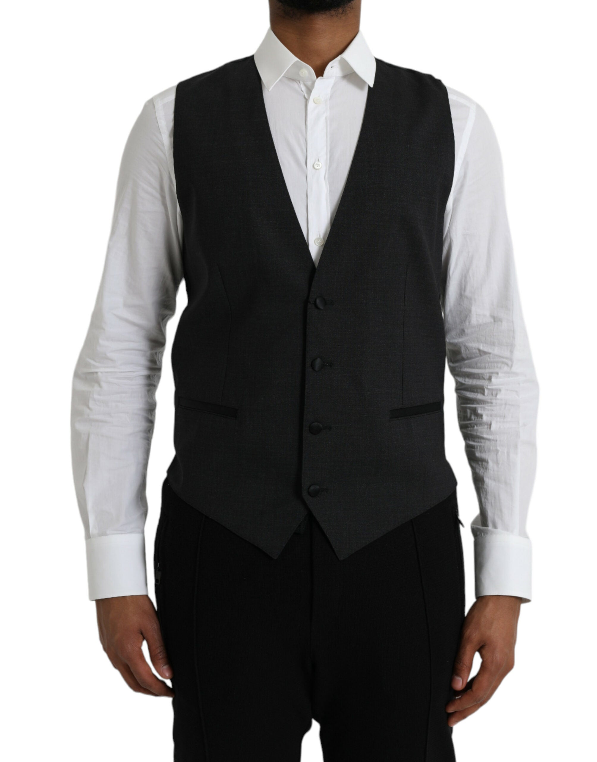 Svart bomullsvest, kjole, formell vest