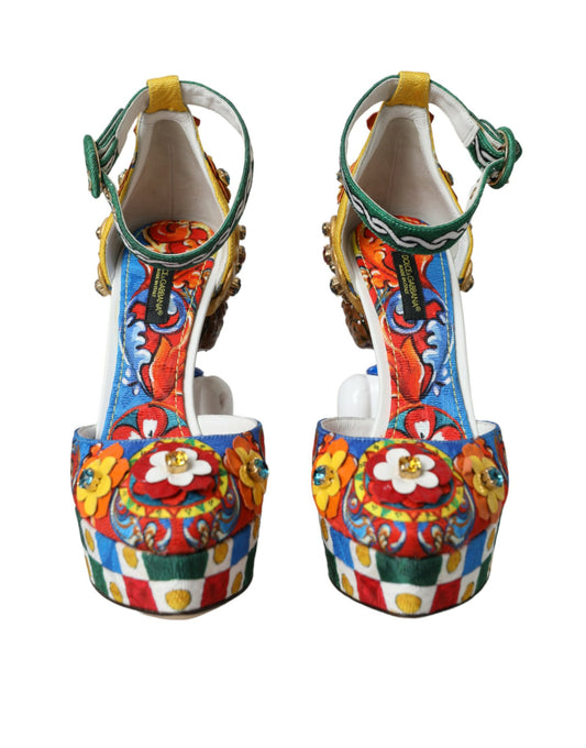 Dolce & Gabbana flerfargede Carretto-utsmykkede sandaler
