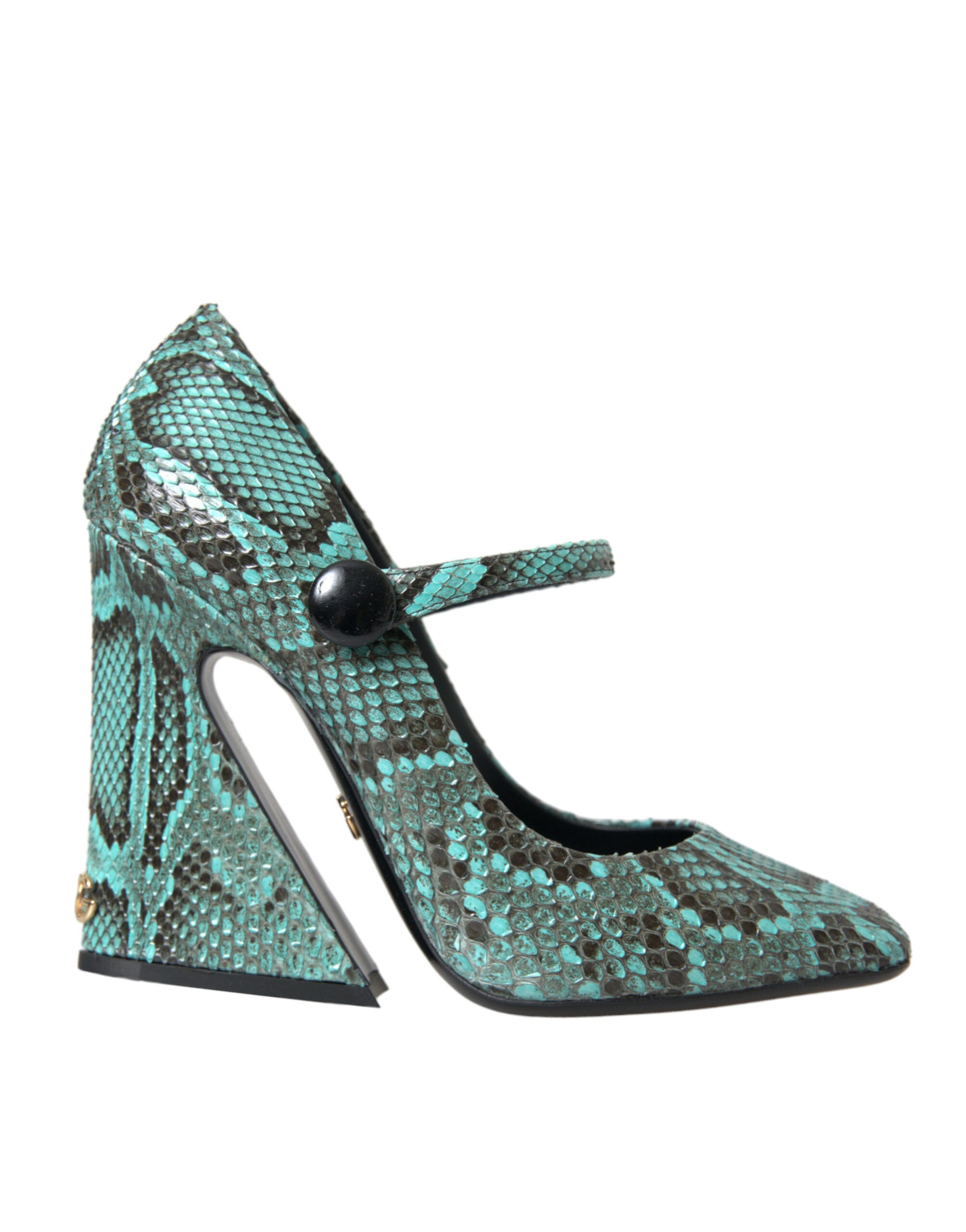 Aqua Python Leather Mary Jane Pumps Sko