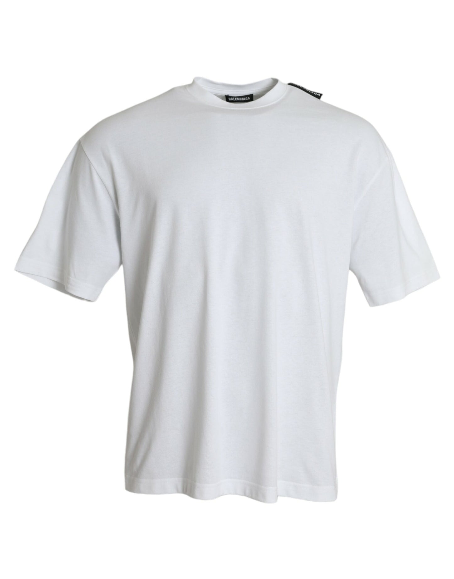 Balenciaga Off White bomullsjersey rund hals t-shirt