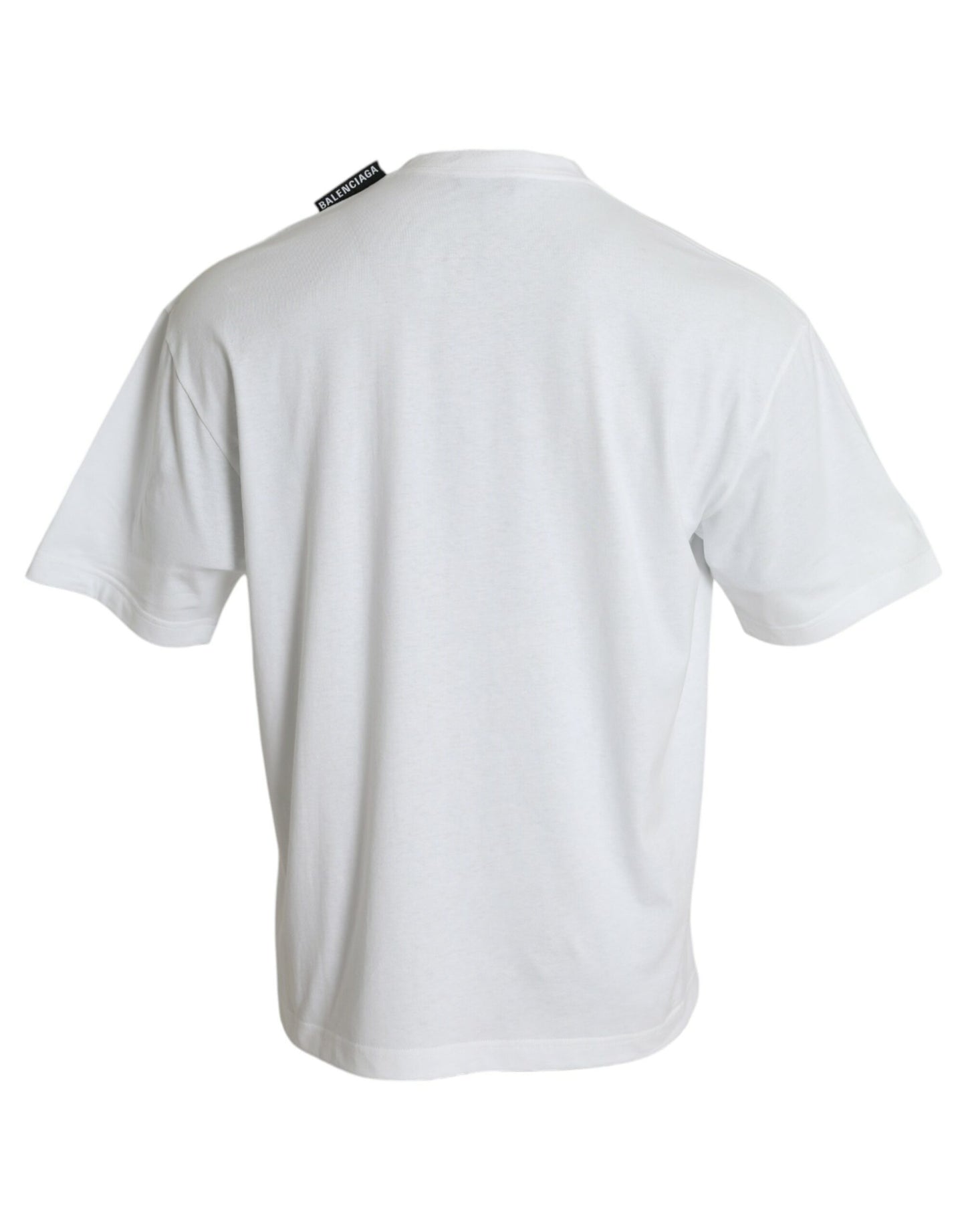 Balenciaga Off White bomullsjersey rund hals t-shirt