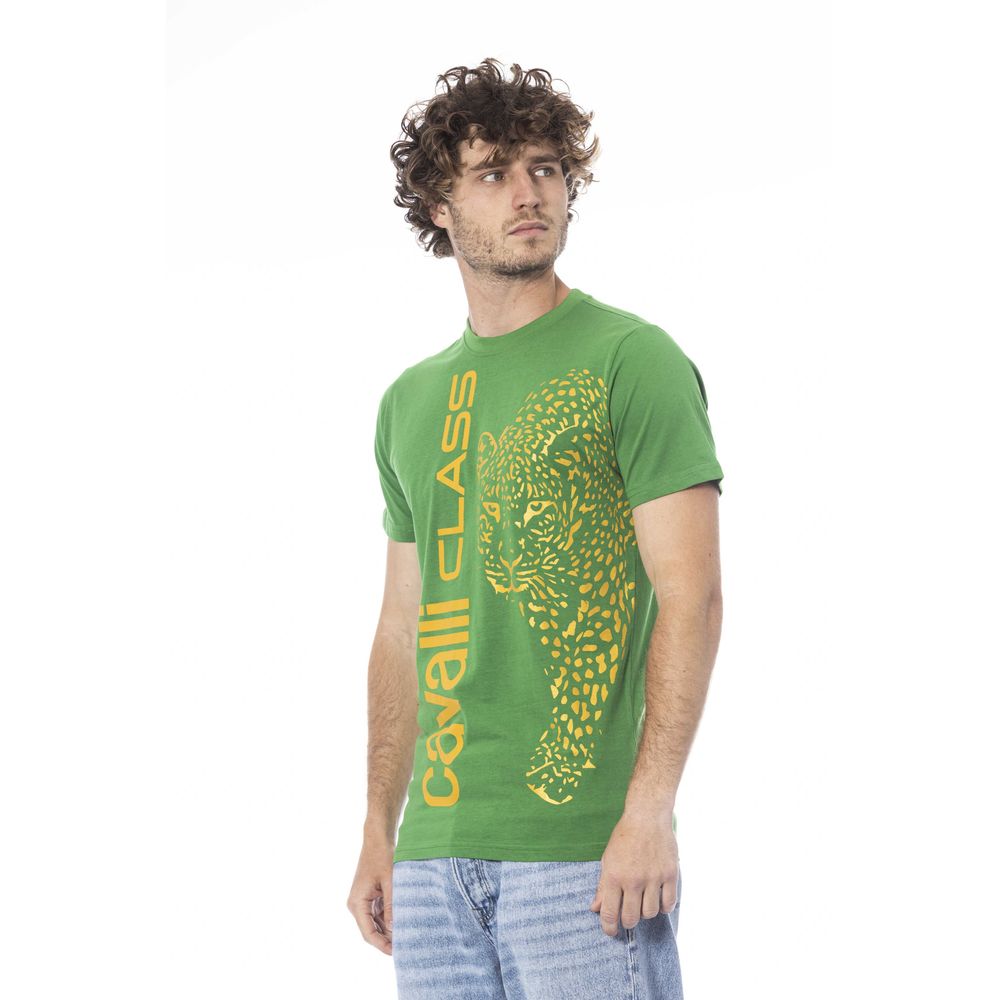 Cavalli Class Grön Bomull Herr T-shirt