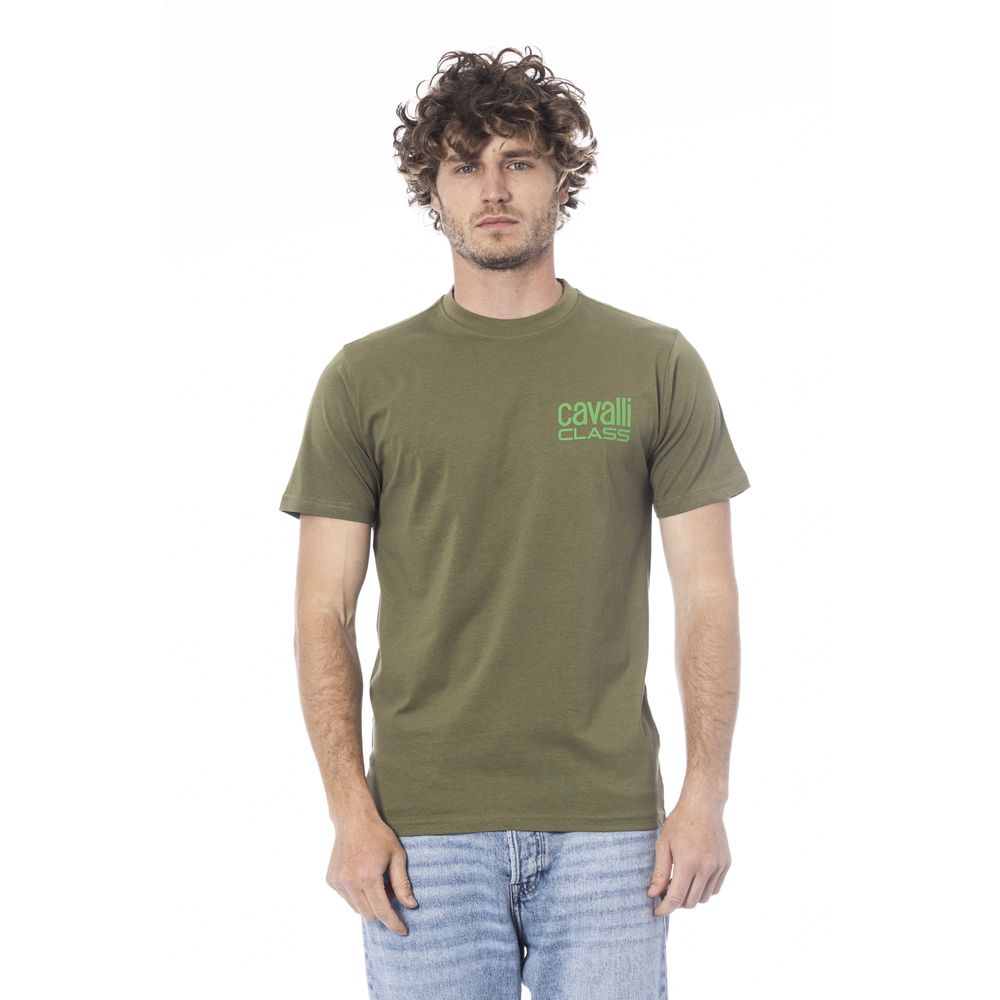 Cavalli Class Grön Bomull Herr T-shirt