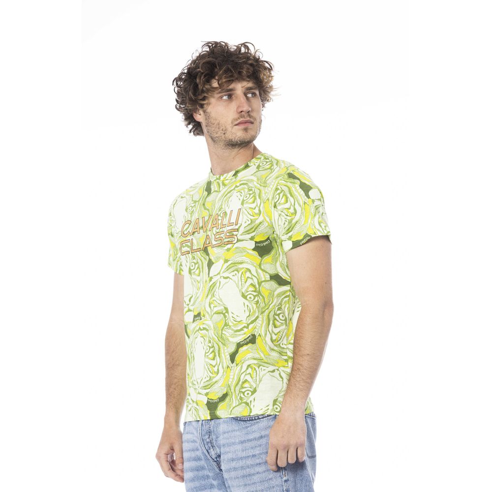 Cavalli Class Grön Bomull Herr T-shirt