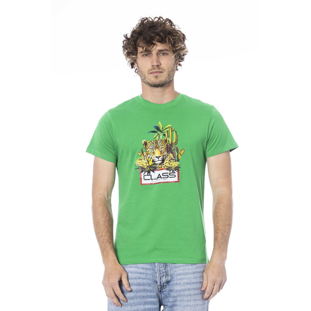 Cavalli Class Grön Bomull Herr T-shirt