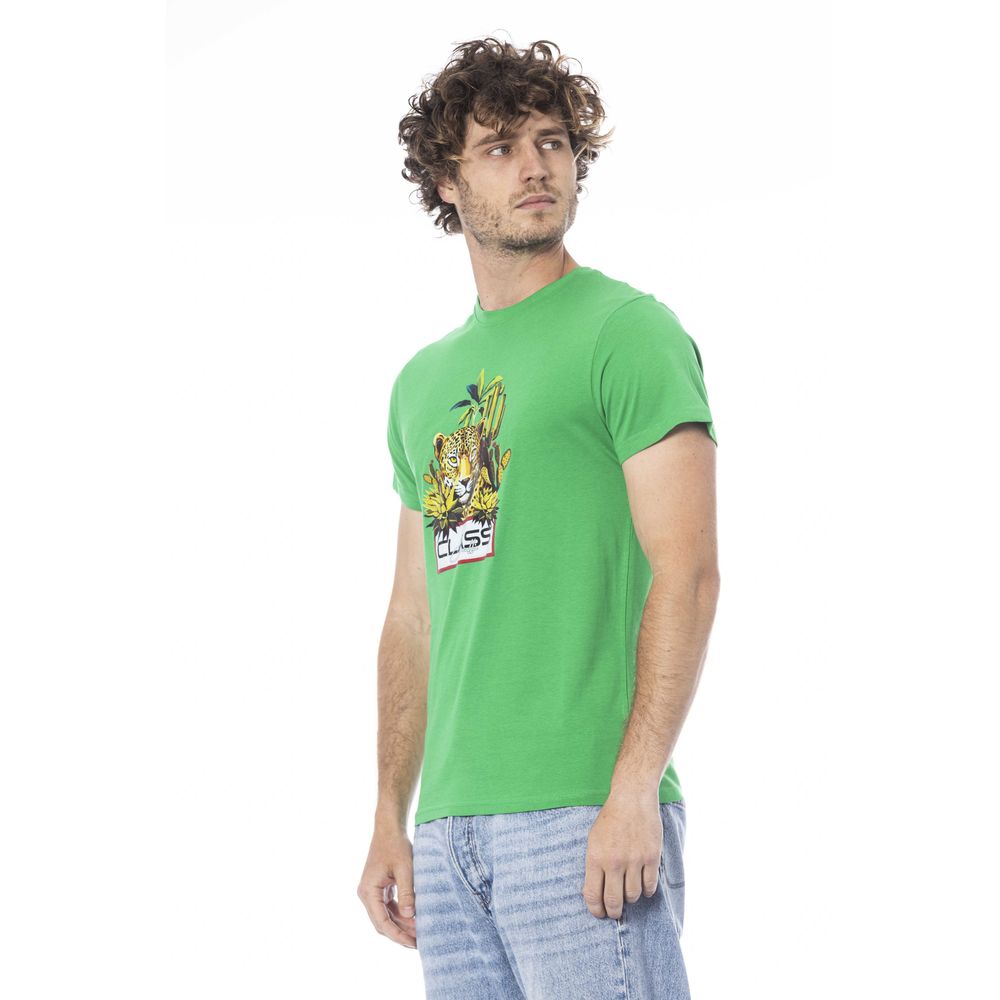 Cavalli Class Grön Bomull Herr T-shirt