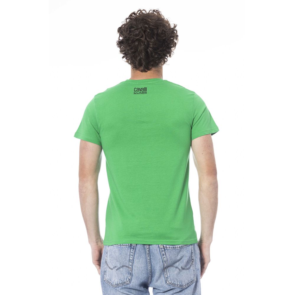 Cavalli Class Grön Bomull Herr T-shirt