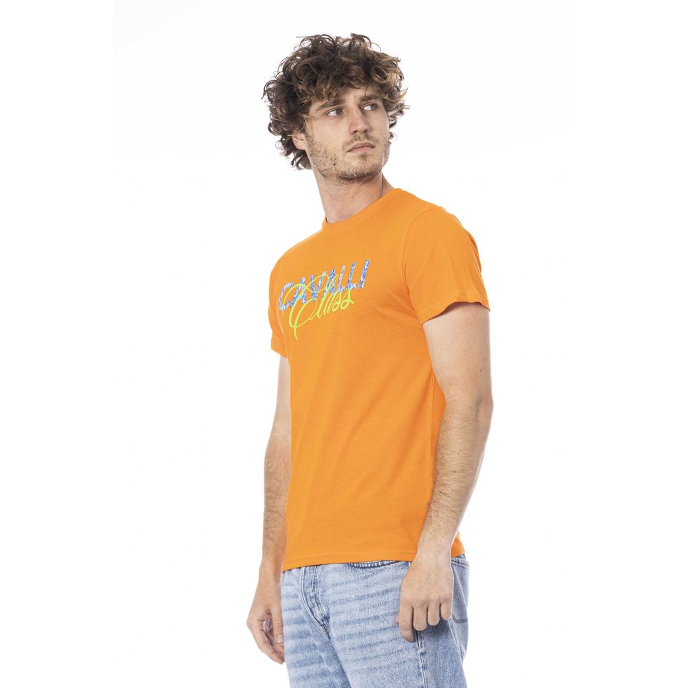 Cavalli Class Orange bomulls-T-shirt för män