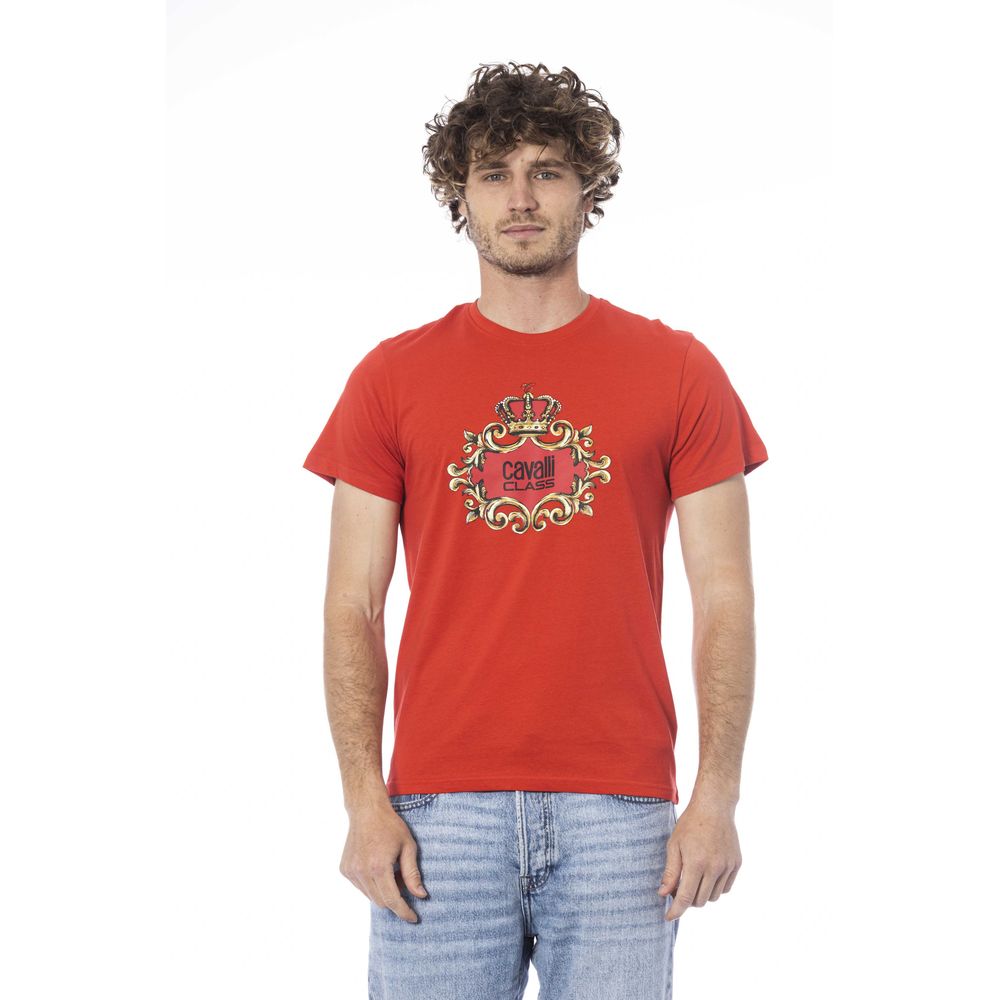 Cavalli Class Röd Bomull Herr T-shirt