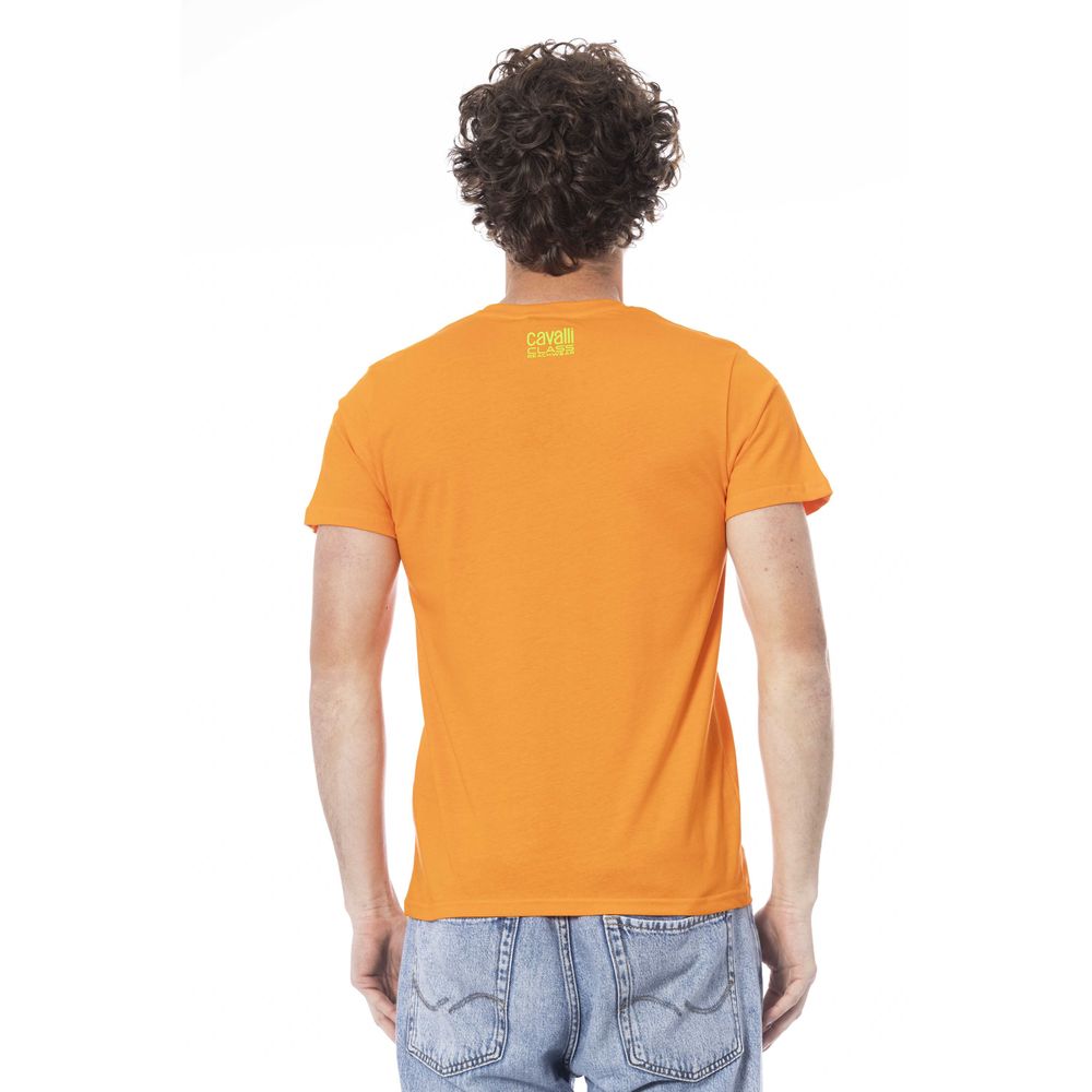 Cavalli Class Orange bomulls-T-shirt för män