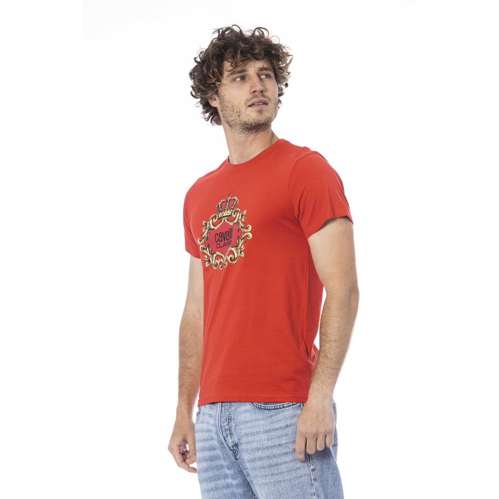 Cavalli Class Röd Bomull Herr T-shirt