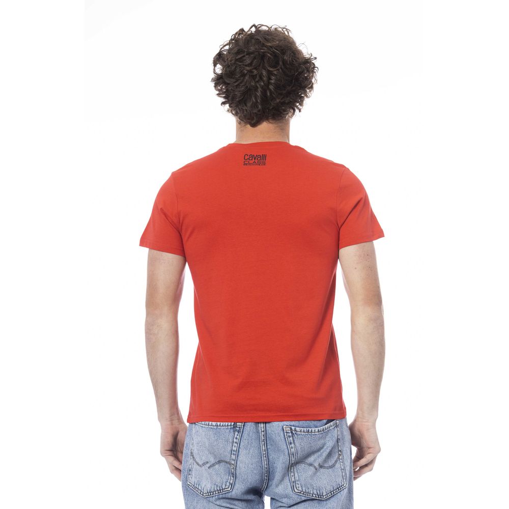 Cavalli Class Röd Bomull Herr T-shirt