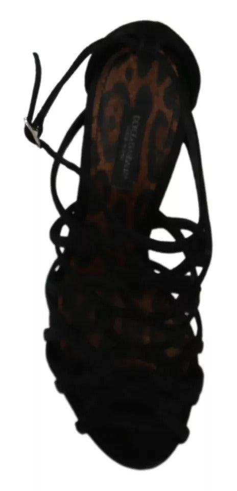 Dolce & Gabbana svarte semskede sko med ankelreim og stilett