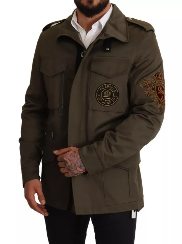 Dolce & Gabbana Grön Bomull DG Love Blouson Kappa Jacka