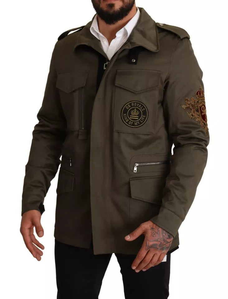 Dolce & Gabbana Grön Bomull DG Love Blouson Kappa Jacka