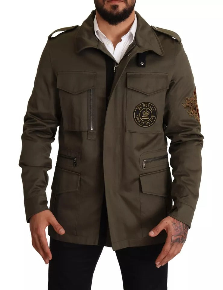 Dolce & Gabbana Grön Bomull DG Love Blouson Kappa Jacka