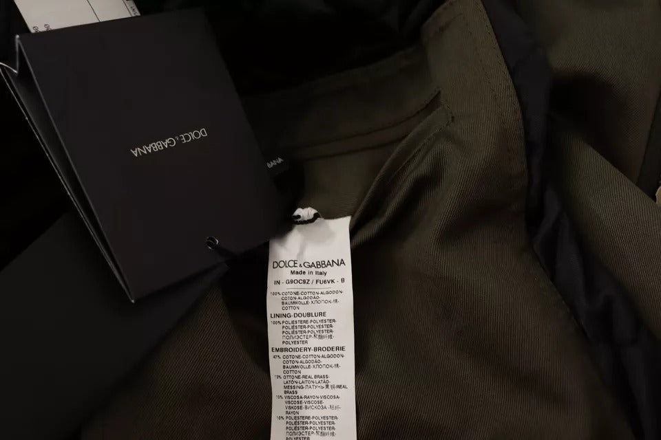 Dolce & Gabbana Grön Bomull DG Love Blouson Kappa Jacka