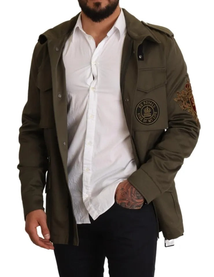 Dolce & Gabbana Grön Bomull DG Love Blouson Kappa Jacka