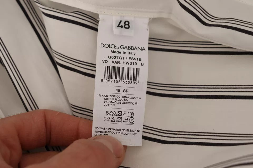 Dolce & Gabbana Vitrandig Bomullsrockkappa Omlottjacka