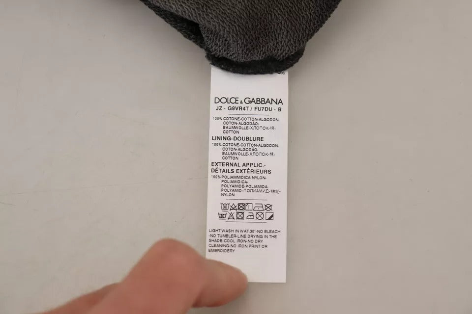 Dolce & Gabbana svart bomullslogotyptröja med huva