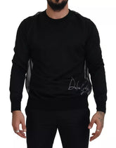 Dolce & Gabbana Black Polyester Crewneck Men Pullover Sweater