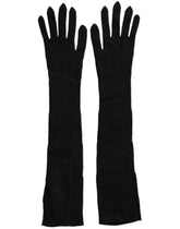 Dolce & Gabbana Black Cashmere Knitted Elbow Length Gloves