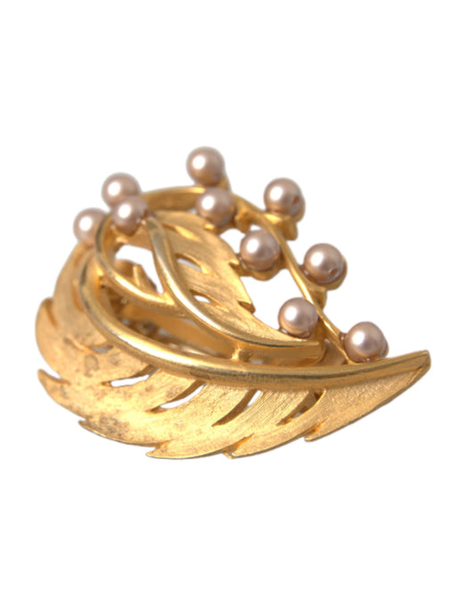 Dolce & Gabbana Guldmässingsbladprydda Smyckesbrosch Hårnål