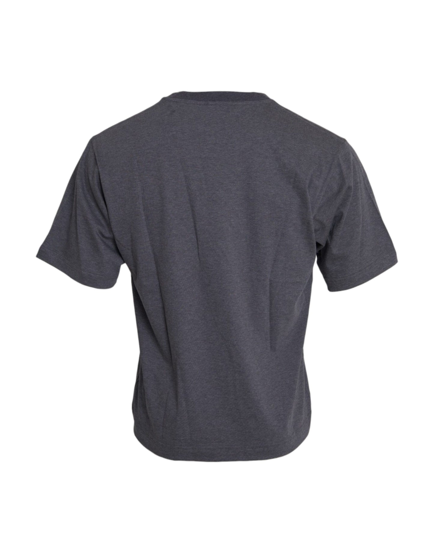 Dolce & Gabbana Grå bomulls-t-shirt med rund hals och kort ärm