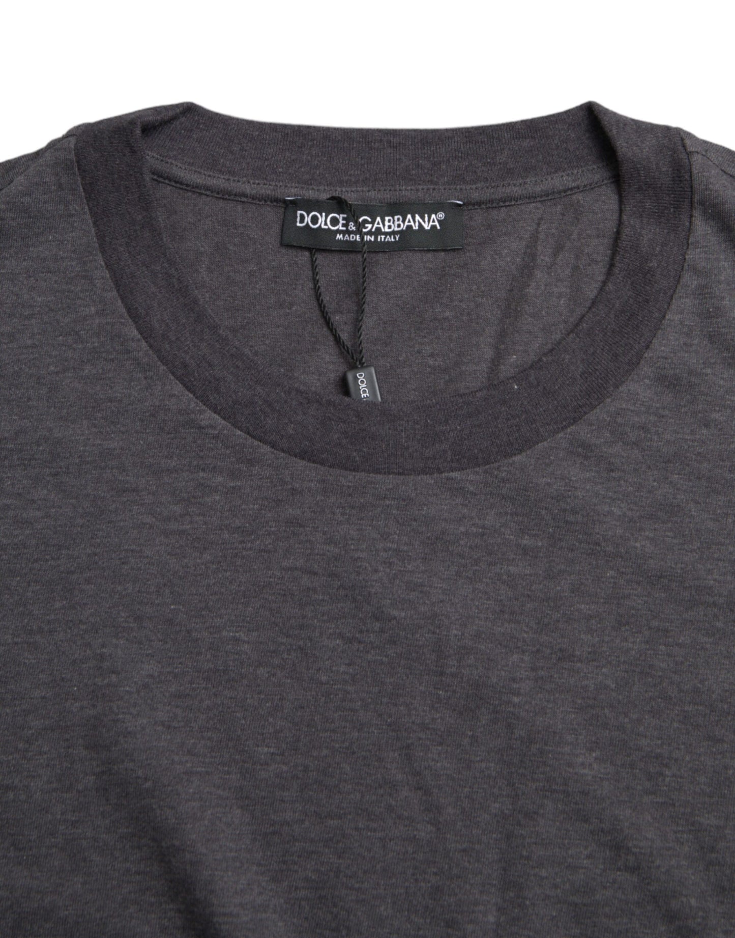 Dolce & Gabbana Grå bomulls-t-shirt med rund hals och kort ärm