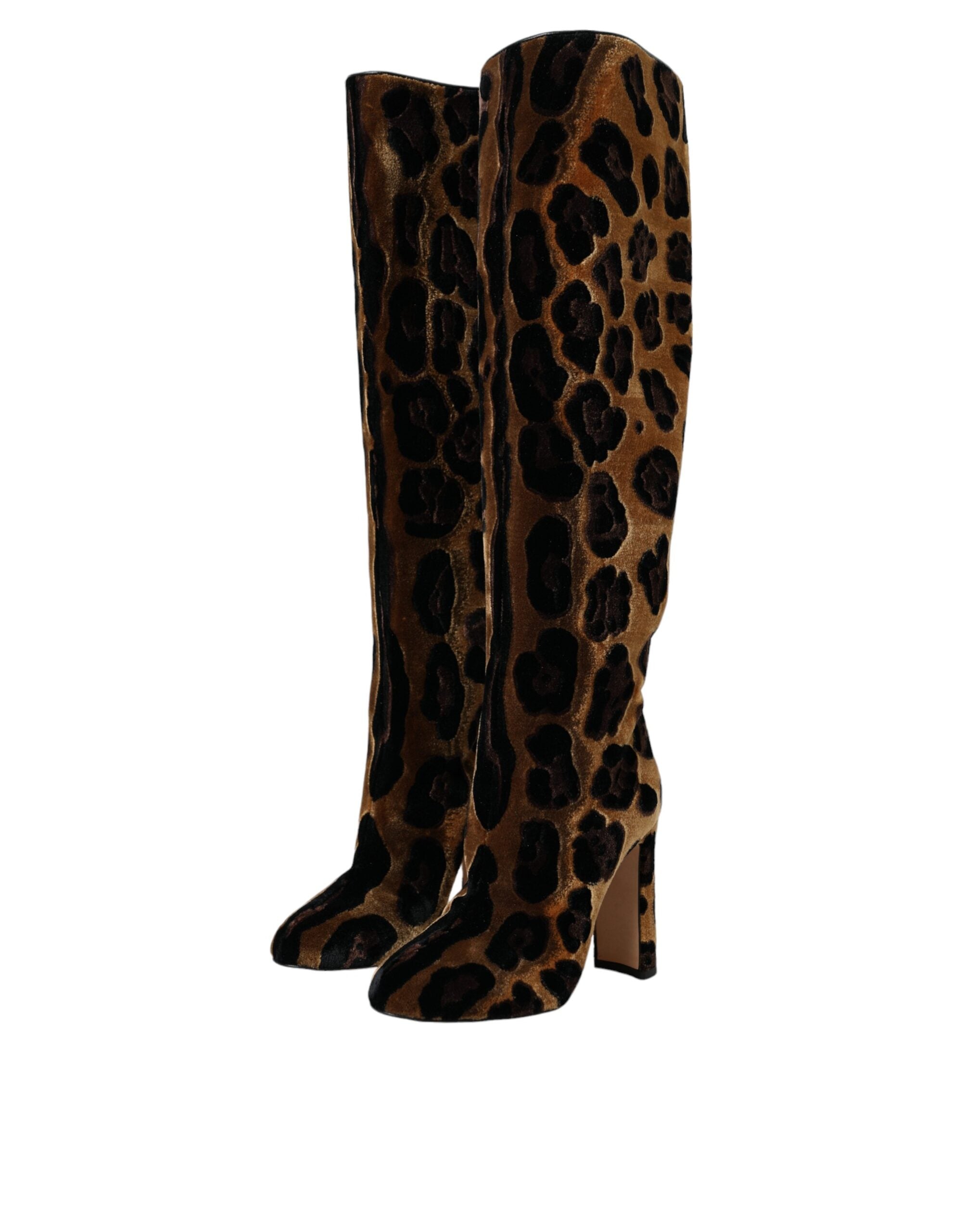 Brune Giraffe Fløyelsskinnstøvler Sko
