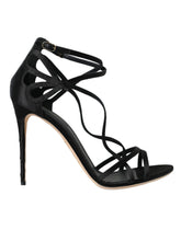 Dolce & Gabbana Svarte Keira Satenghæler Sandaler Sko
